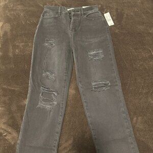 Pacsun Black Ripped High Rise Straight Jeans